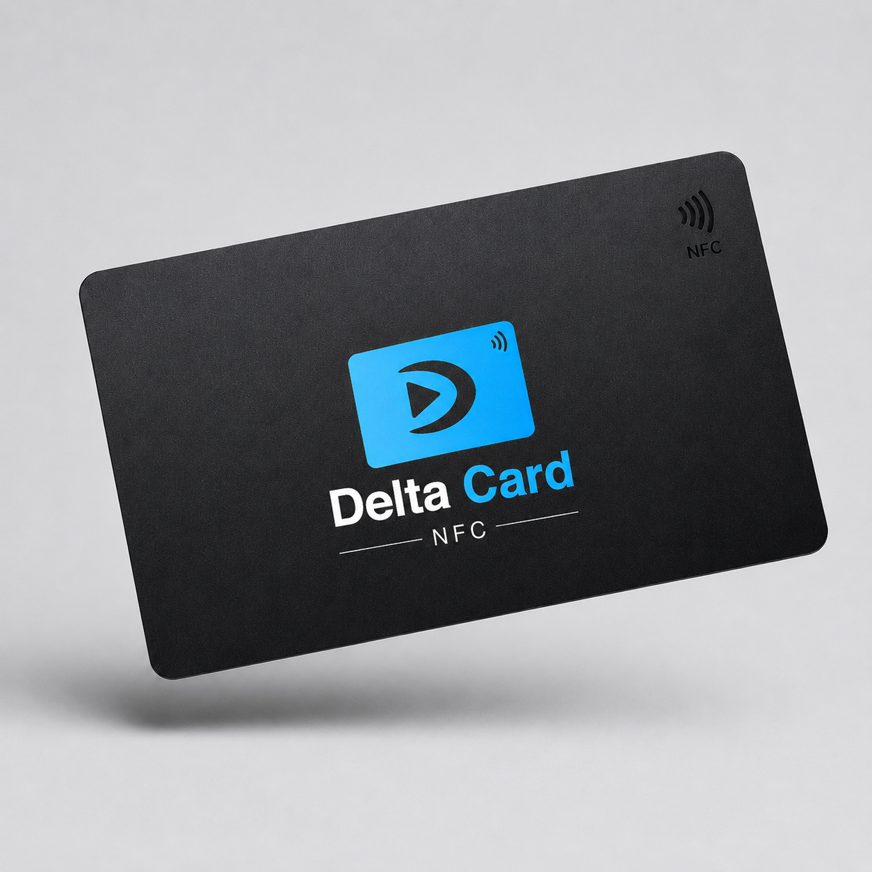 Tarjeta de presentación NFC negra Delta Card One con acabado mate